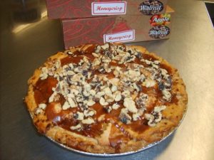 Honeycrisp caramel apple walnut pie fresh from the bakery