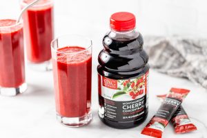 smoothie made with montmorency tart cherries frozen and concentrate