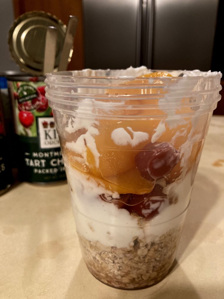 Tart Cherry & Peach Overnight Oats