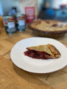 Double Cherry Pie with dried cherries and pitted tart cherries from King Orchards