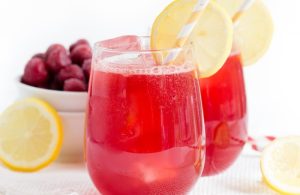 Sparkling cherry lemonade with king orchards tart cherry concentrate