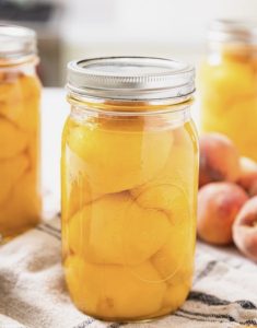 photo of canned peaches