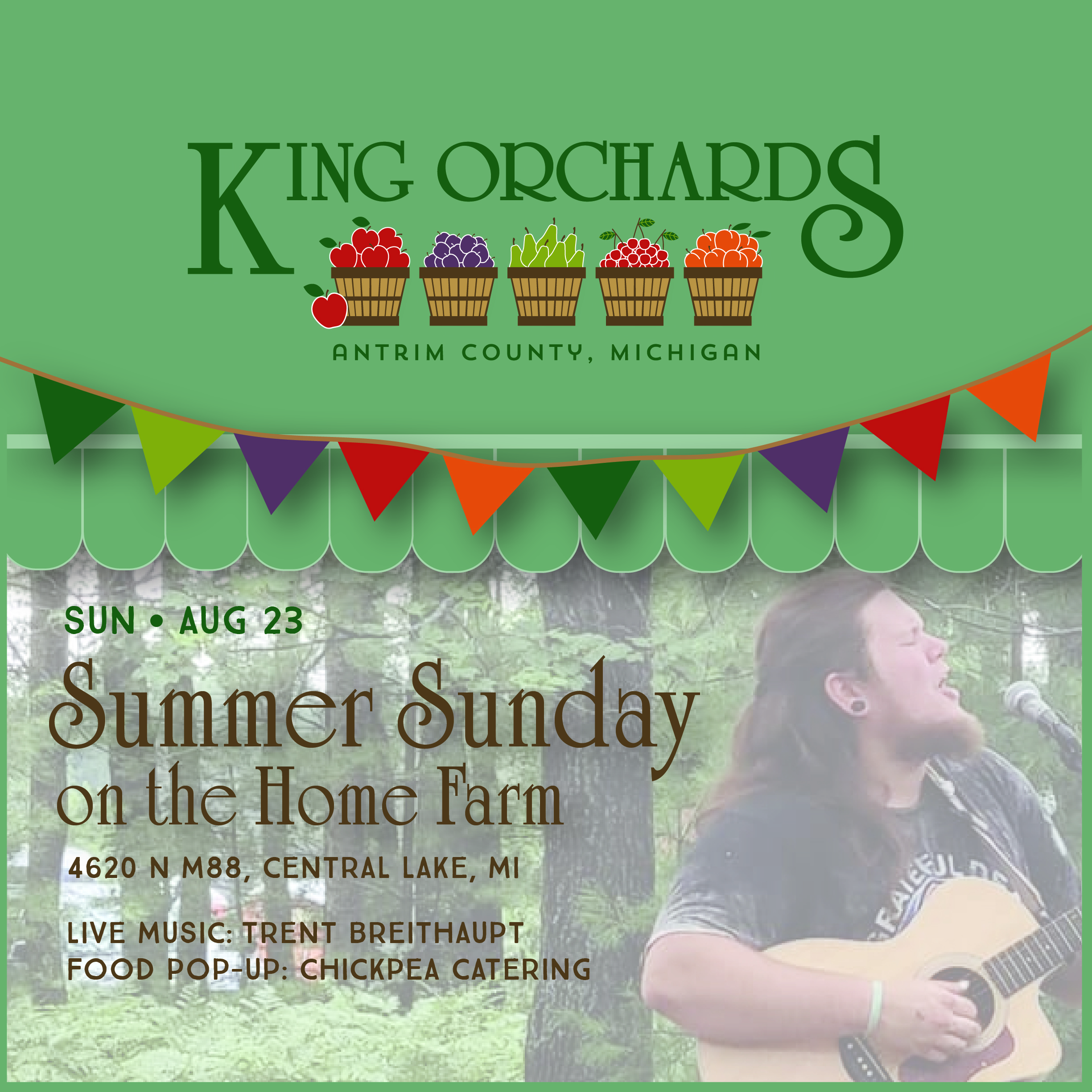 Summer Sundays on the Farm with Trent Breithaupt performing live and Chickpea Catering