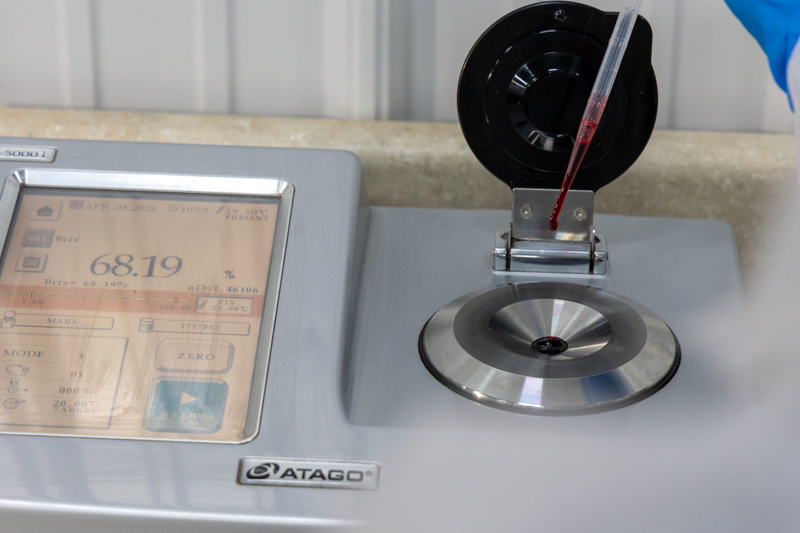 Testing cherry concentrate brix