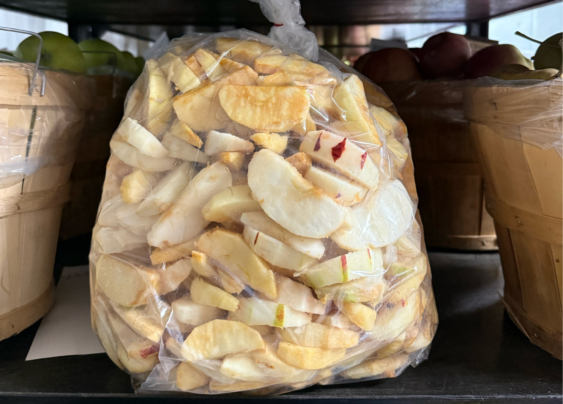 Bag of peeled, cored, and sliced apples